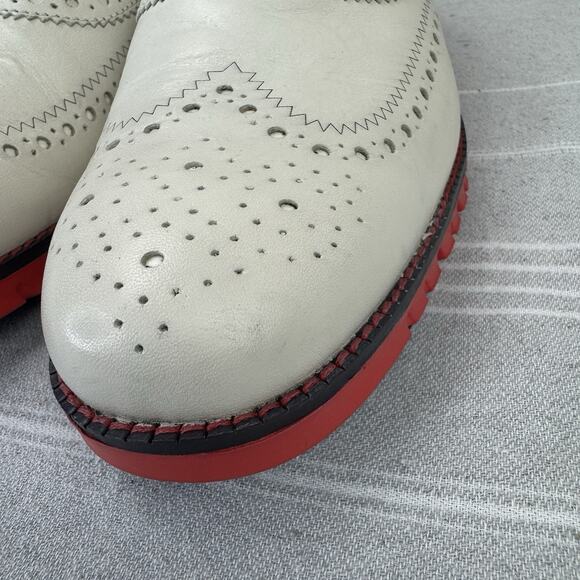 Cole Haan Leather Zerogrand Wingtip Oxford Lace Up Dress Shoe Off White 10.5 main image 12
